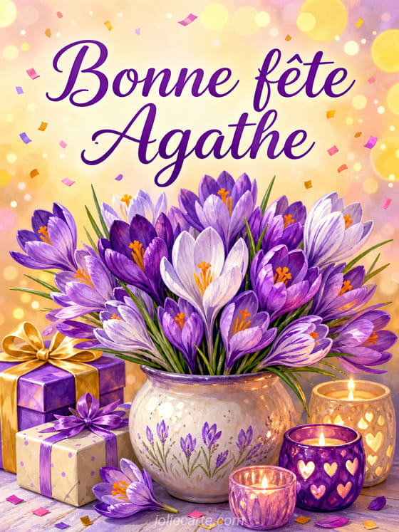 Carte bonne fête Agathe