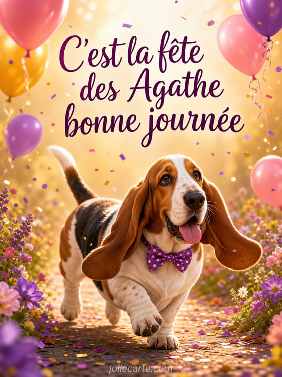 Carte bonne fête Agathe
