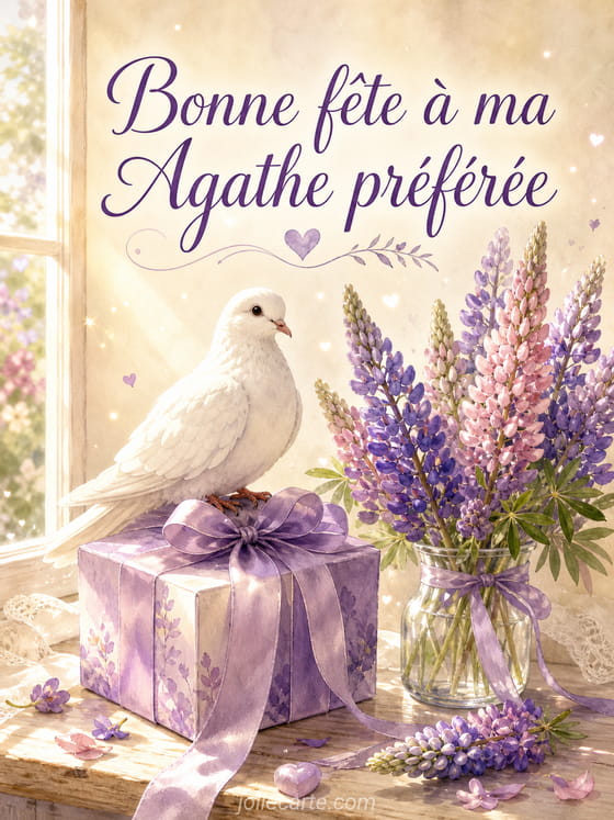 Carte bonne fête Agathe