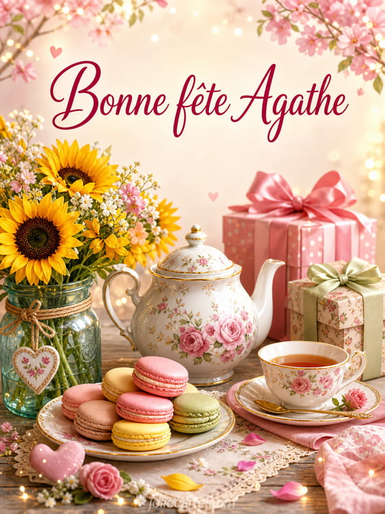 Carte bonne fête Agathe