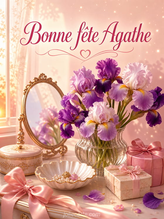 Carte bonne fête Agathe