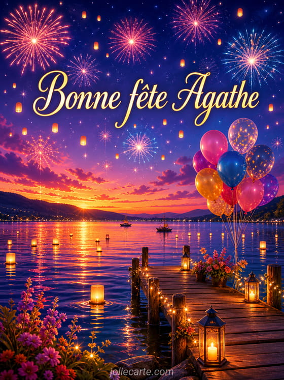 Carte bonne fête Agathe