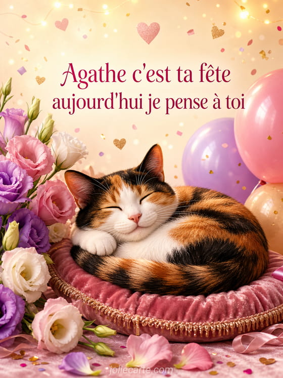 Carte bonne fête Agathe