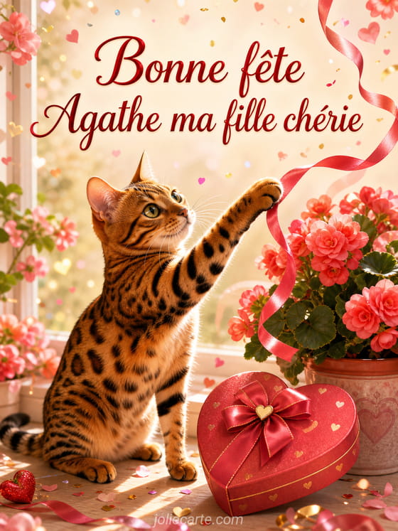 Carte bonne fête Agathe