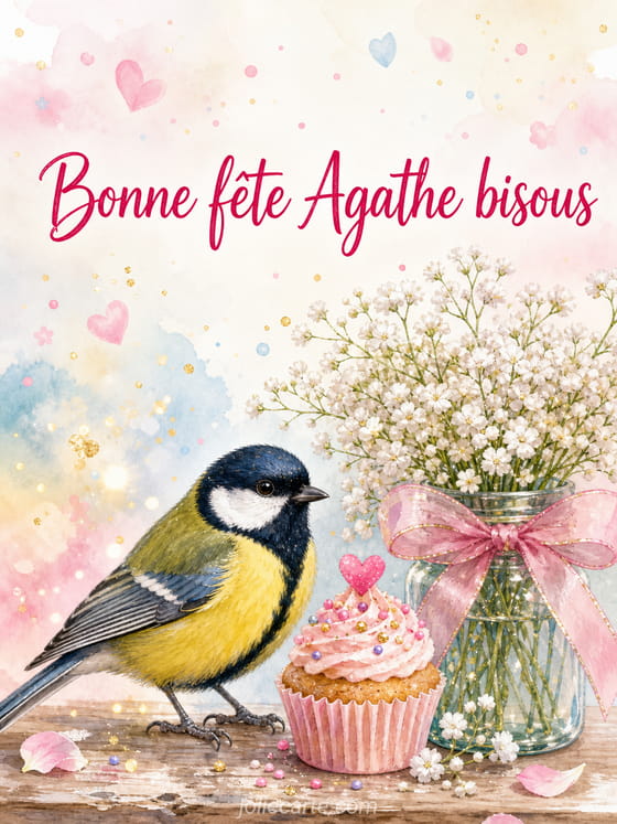 Carte bonne fête Agathe