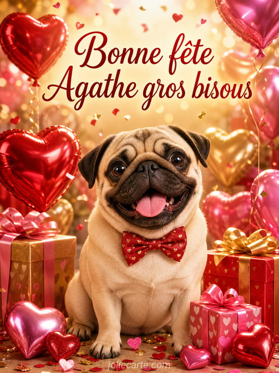 Carte bonne fête Agathe