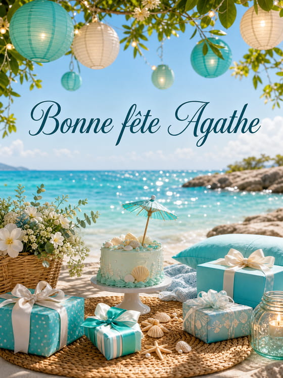 Carte bonne fête Agathe