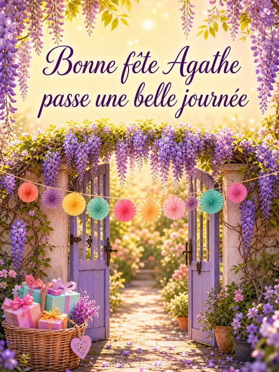 Carte bonne fête Agathe