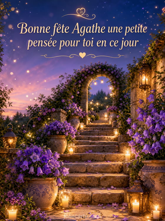Carte bonne fête Agathe