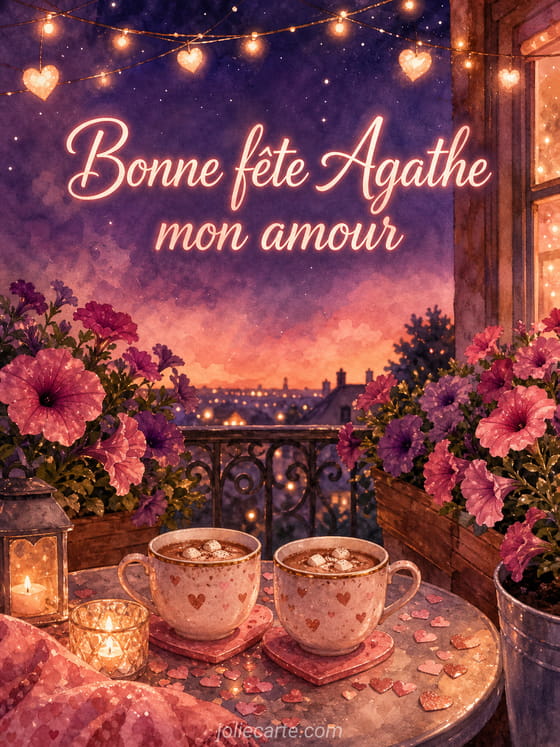 Carte bonne fête Agathe