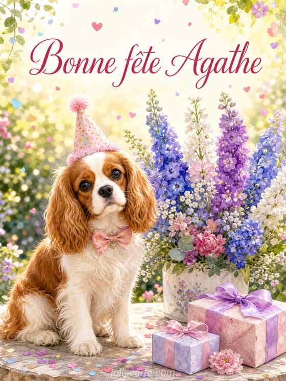 Carte bonne fête Agathe