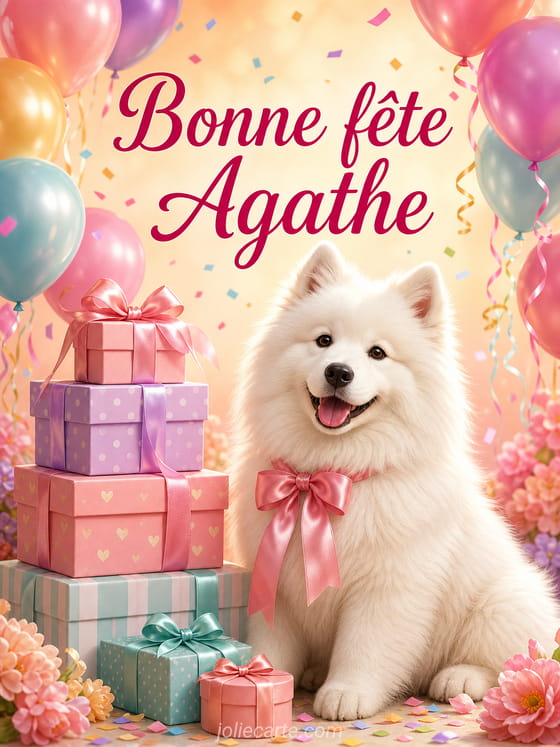 Carte bonne fête Agathe