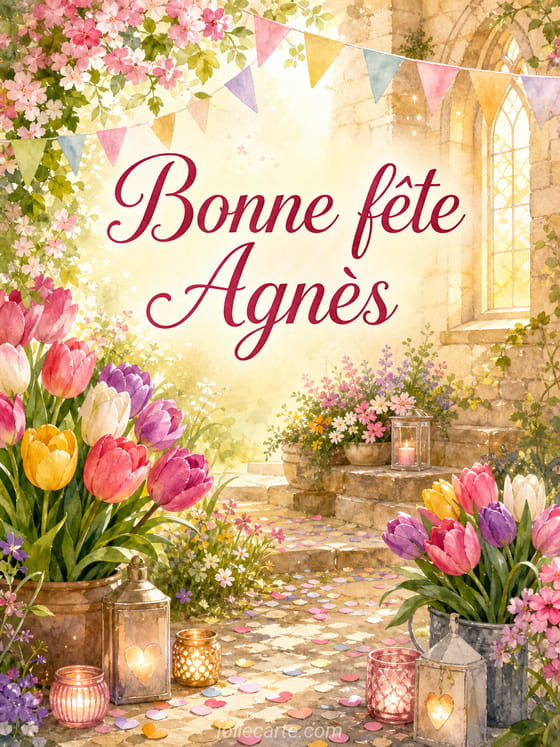 Carte bonne fête Agnès