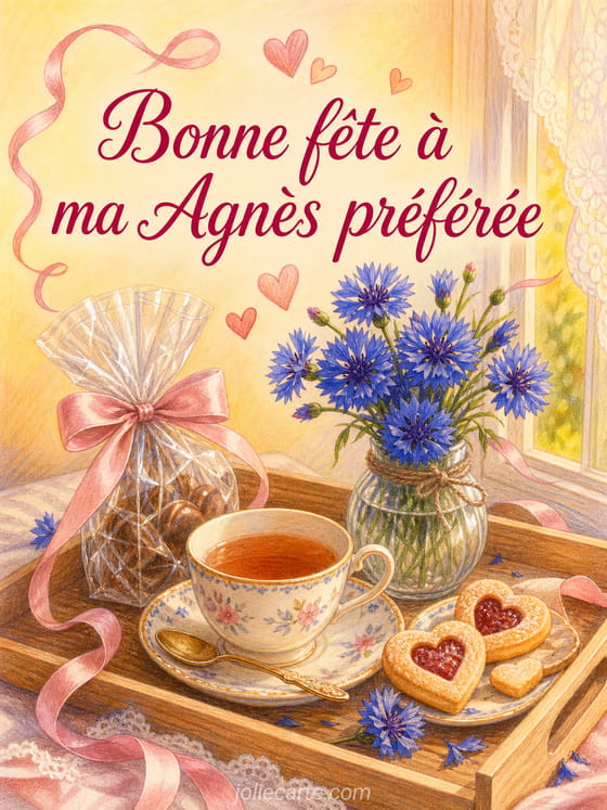 Carte bonne fête Agnès