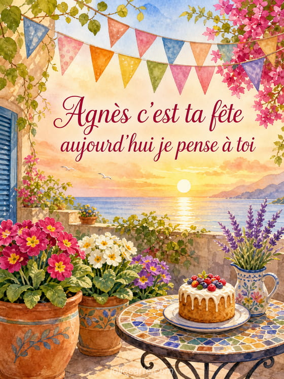 Carte bonne fête Agnès