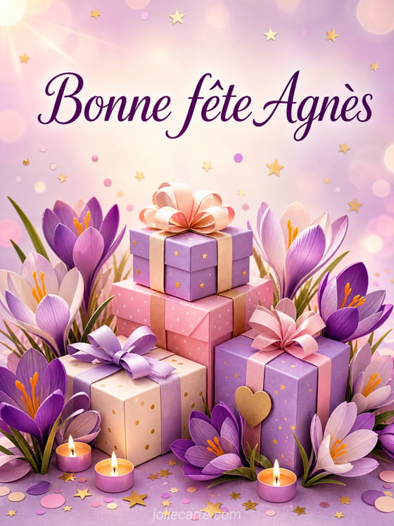 Carte bonne fête Agnès