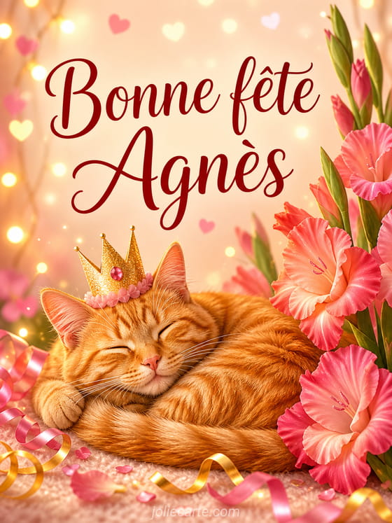Carte bonne fête Agnès