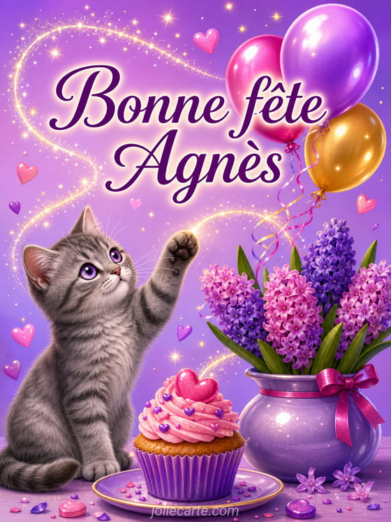 Carte bonne fête Agnès