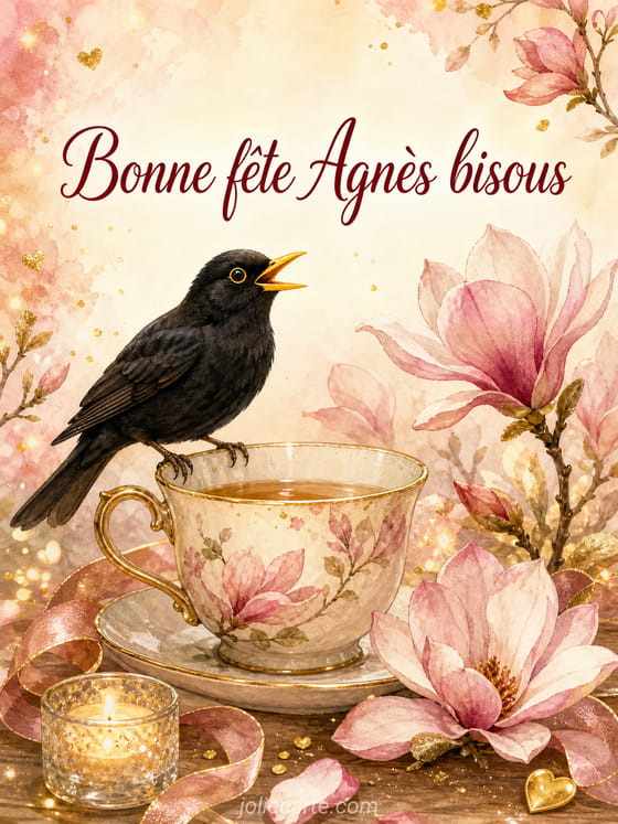 Carte bonne fête Agnès
