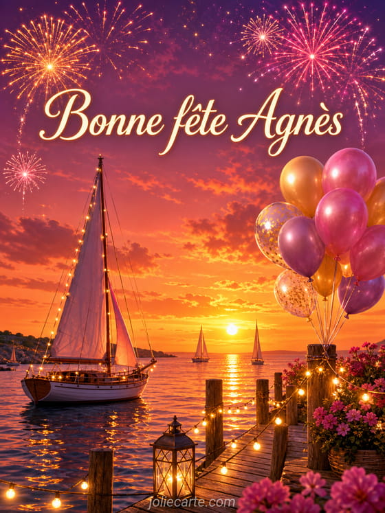 Carte bonne fête Agnès