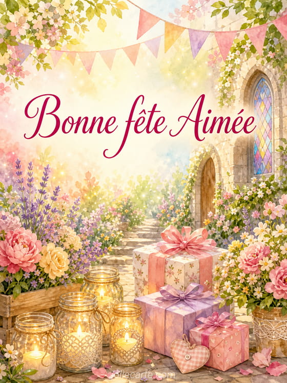 Carte bonne fĂȘte AimĂ©e