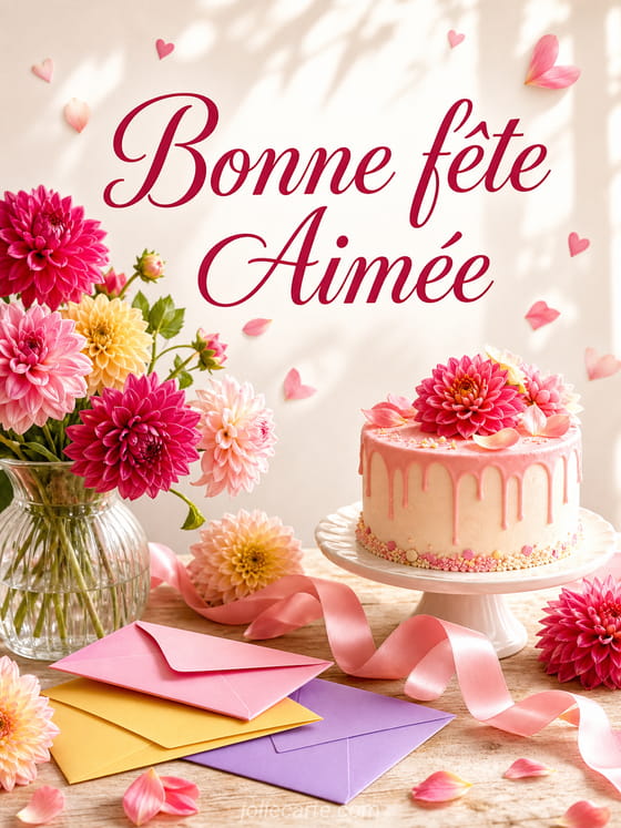 Carte bonne fĂȘte AimĂ©e