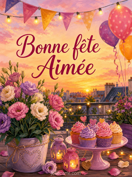 Carte bonne fĂȘte AimĂ©e