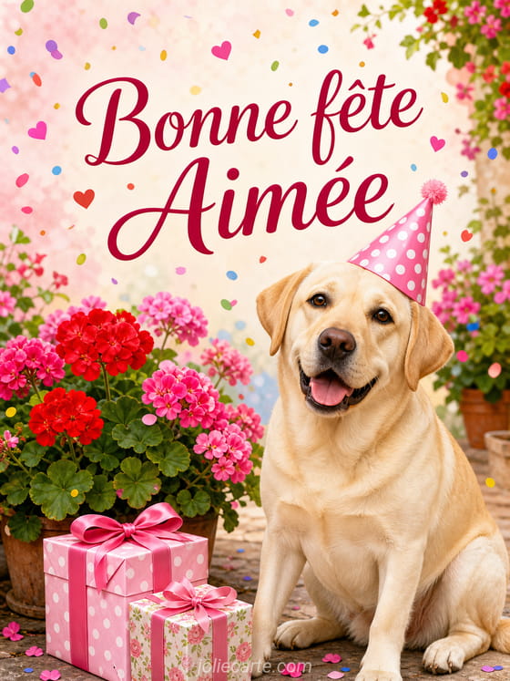 Carte bonne fĂȘte AimĂ©e