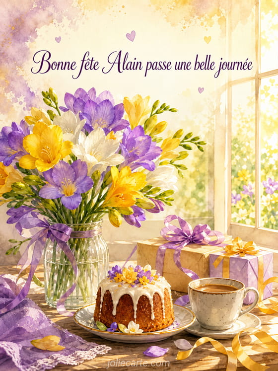 Carte bonne fête Alain