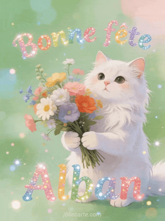 Bonne fête Alban - Bonne fete alban chat
