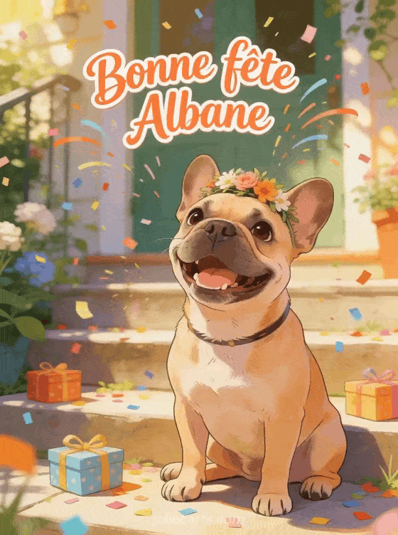 Bonne fête Albane - Bonne fete albane chien