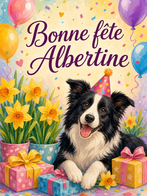 Carte bonne fĂȘte Albertine