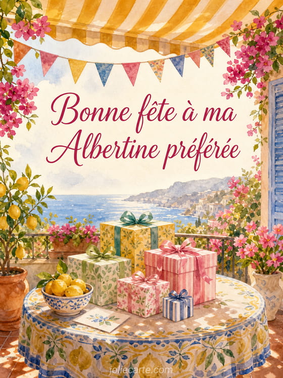 Carte bonne fĂȘte Albertine