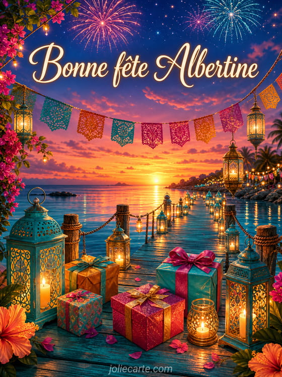 Carte bonne fĂȘte Albertine