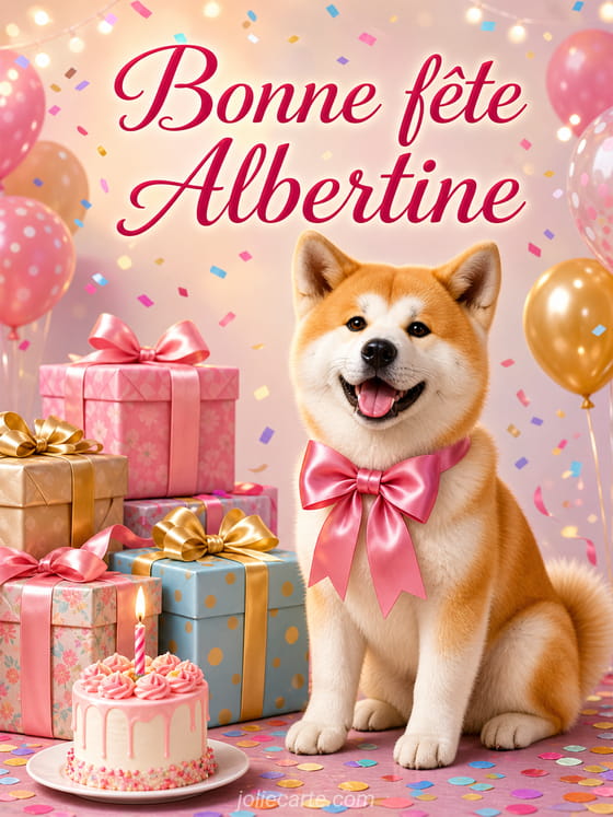 Carte bonne fĂȘte Albertine