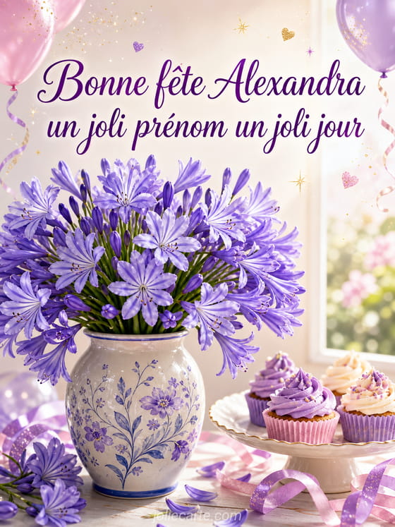 Carte bonne fête Alexandra