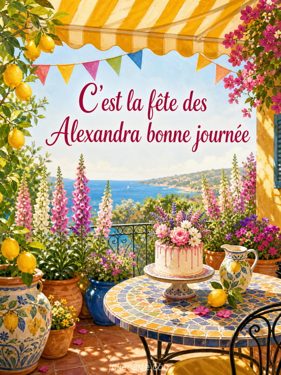 Carte bonne fête Alexandra