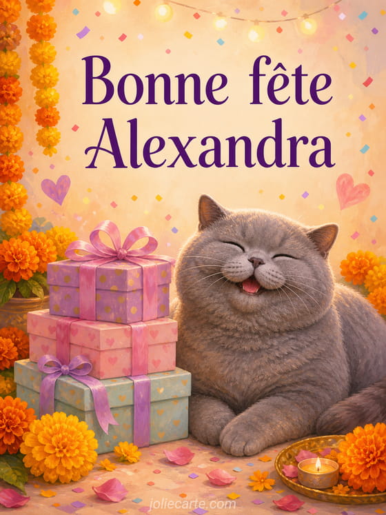 Carte bonne fête Alexandra
