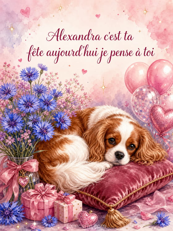 Carte bonne fête Alexandra