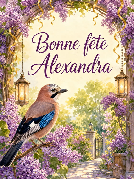 Carte bonne fête Alexandra
