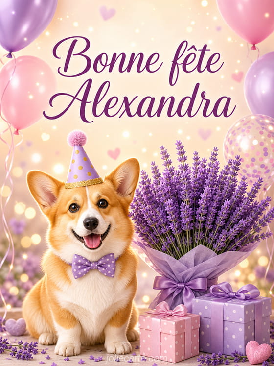 Carte bonne fête Alexandra