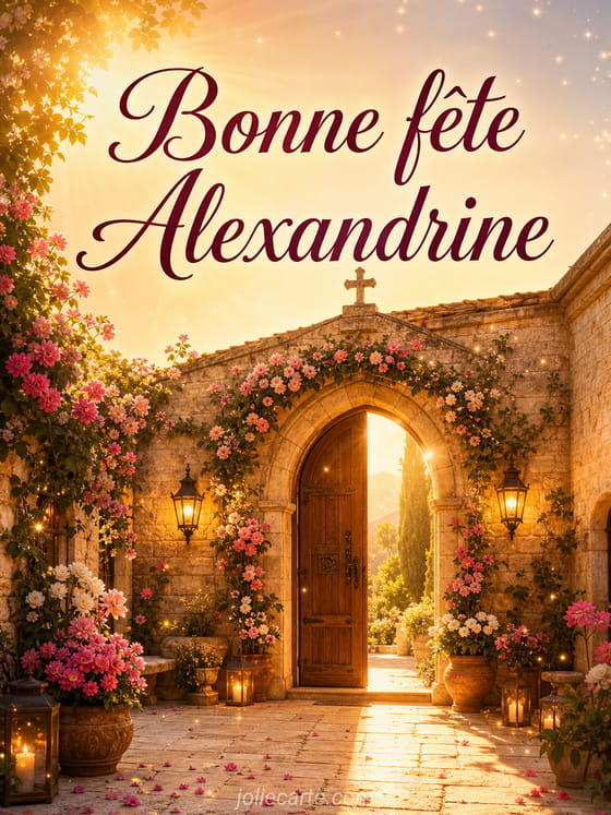 Carte bonne fête Alexandrine