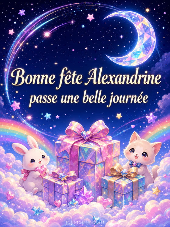 Carte bonne fête Alexandrine