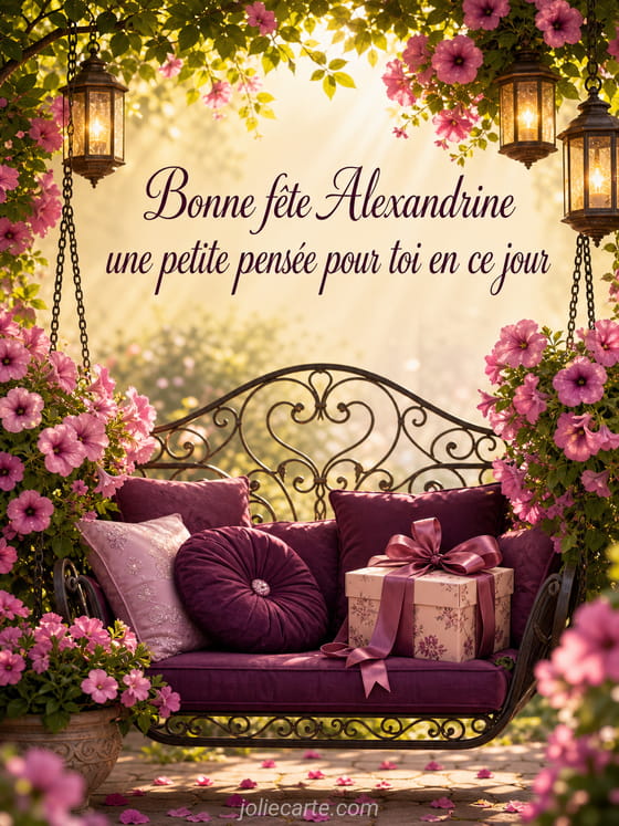 Carte bonne fête Alexandrine