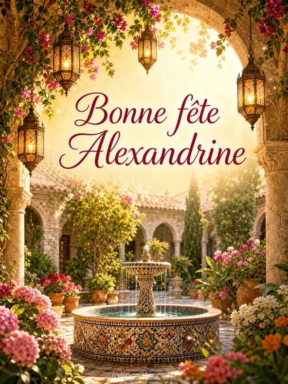 Carte bonne fête Alexandrine