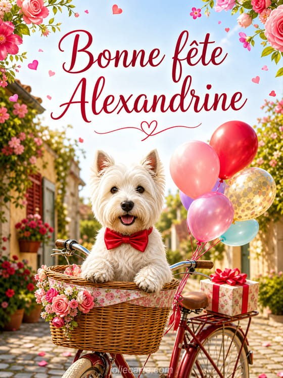 Carte bonne fête Alexandrine