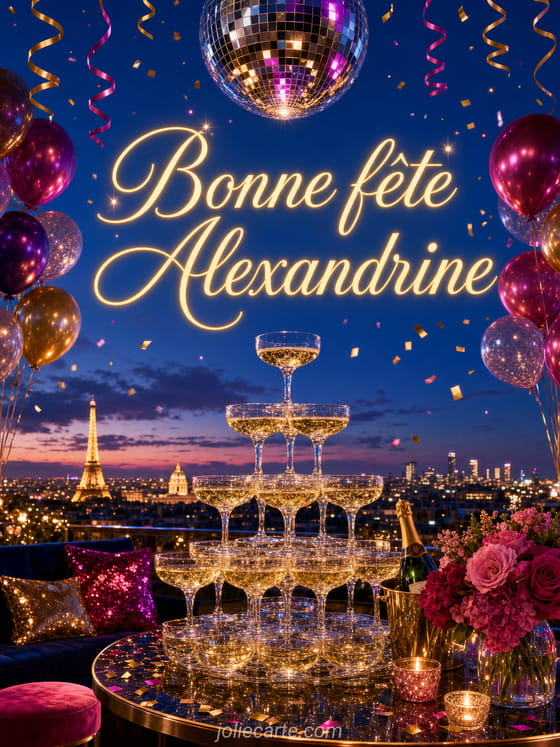 Carte bonne fête Alexandrine