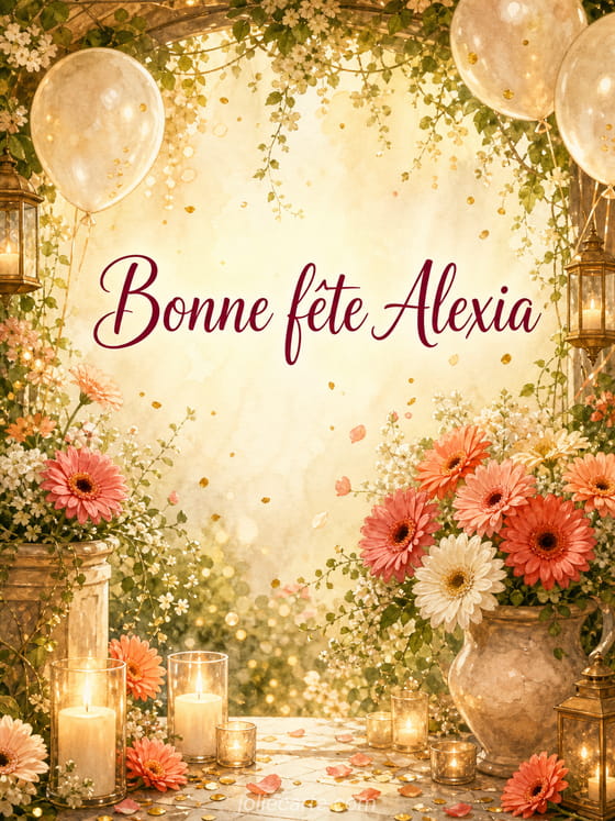 Carte bonne fĂȘte Alexia