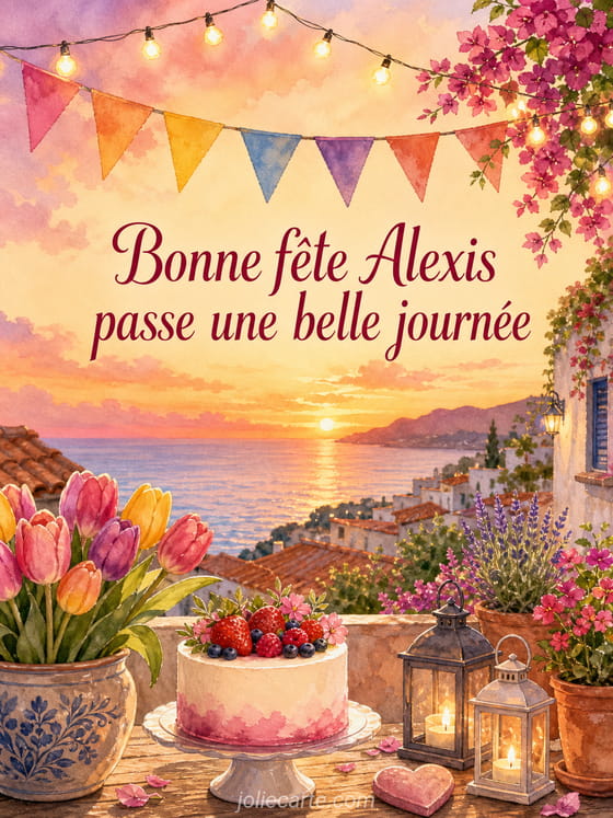 Carte bonne fête Alexis