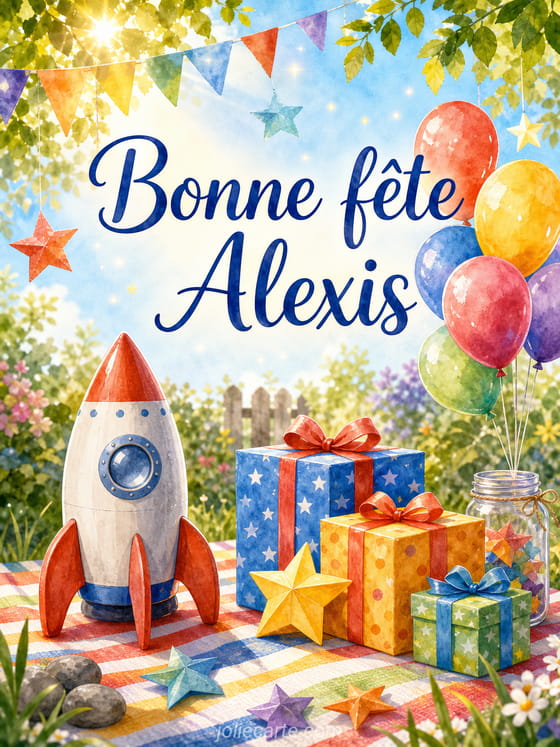 Carte bonne fête Alexis